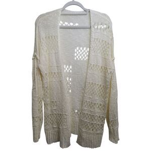 Unbranded Cream Crochet Design Open Front Summer Cardigan Size Medium